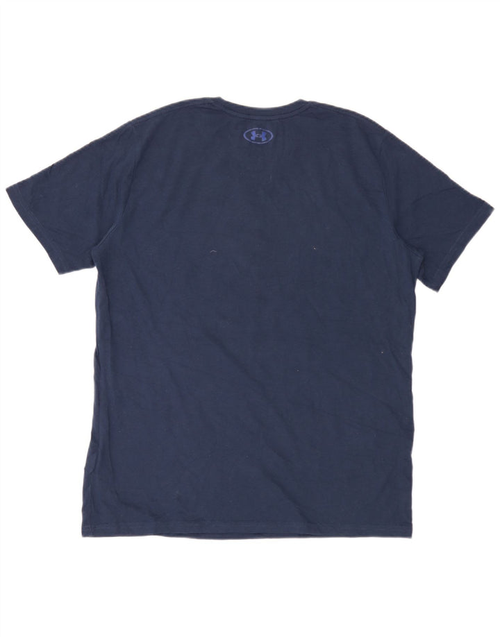 Under Armour Mens Graphic T-Shirt Top Large Navy Blue Cotton