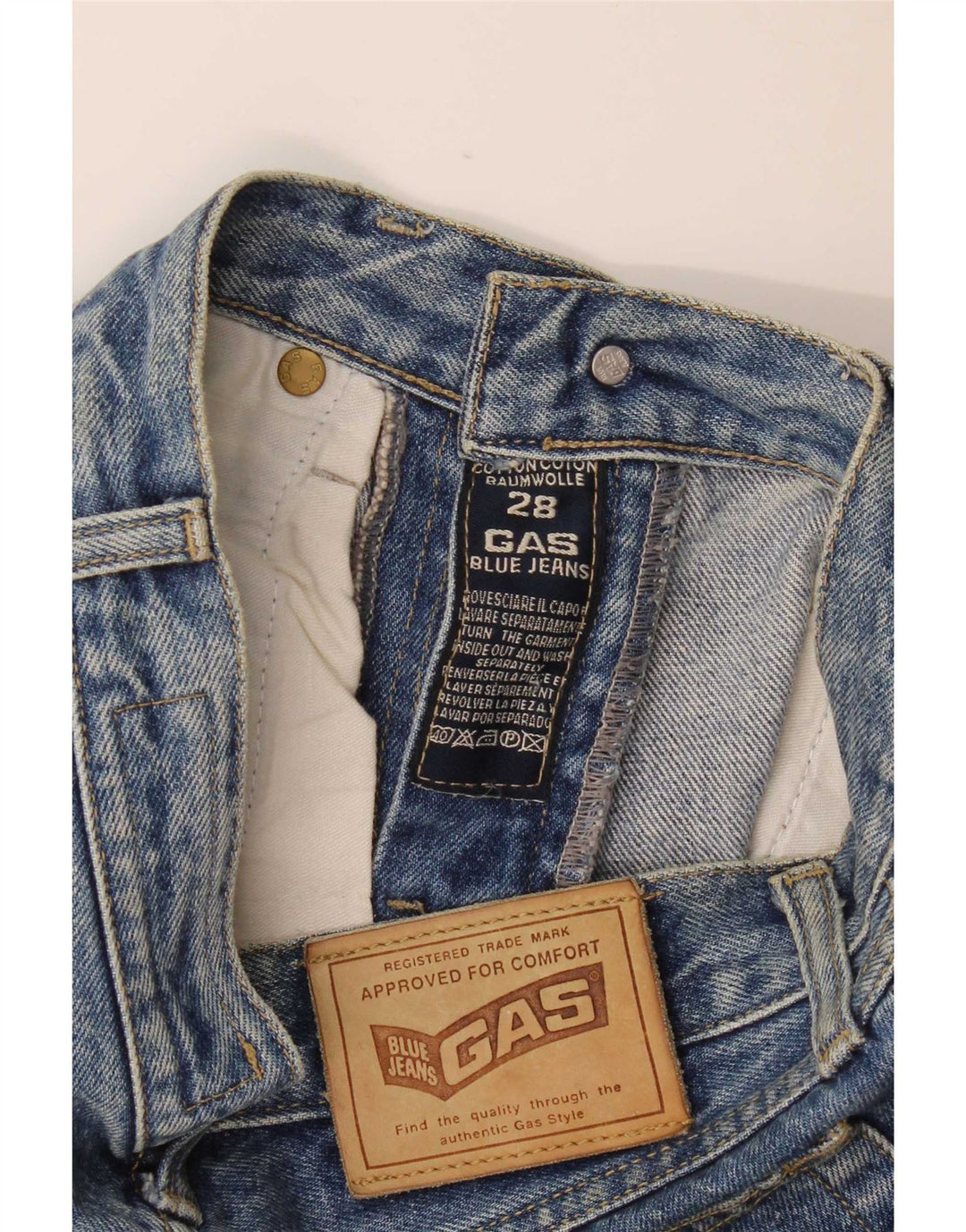 Gas Womens Denim Shorts W28 Medium Blue Cotton