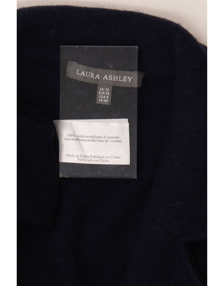 LAURA ASHLEY Womens Longline Cardigan Sweater UK 12 Medium  Navy Blue Vintage Laura Ashley and Second-Hand Laura Ashley from Messina Hembry 