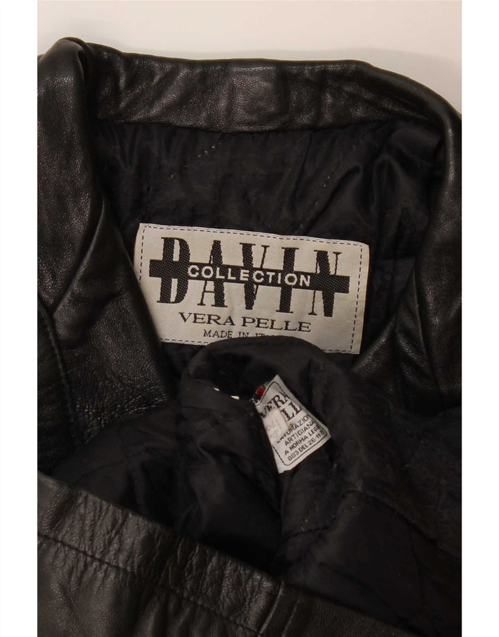 Davin Womens Leather Jacket IT 42 Medium Black