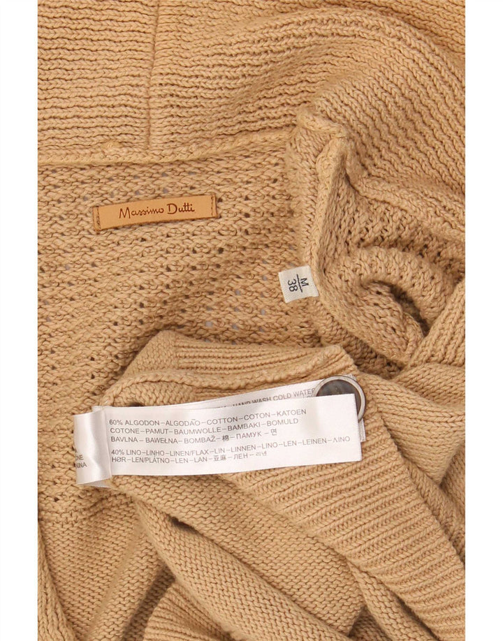 Massimo Dutti Mens Cardigan Sweater Medium Beige Cotton
