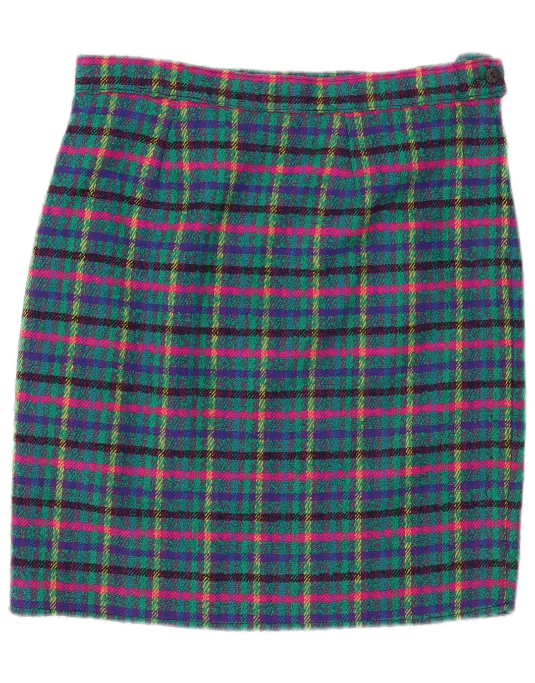 Vintage Womens Pencil Skirt Medium W30 Blue Plaid