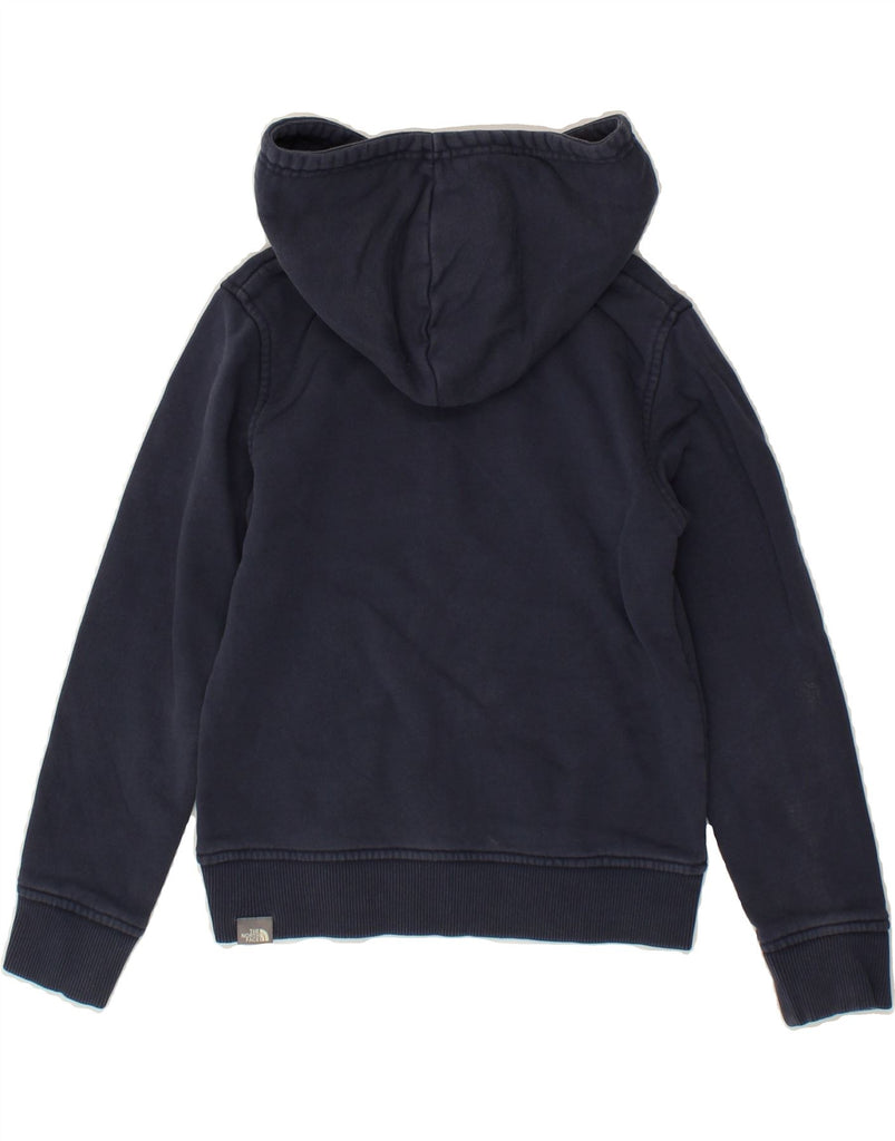 THE NORTH FACE Boys Graphic Hoodie Jumper 7-8 Years Small Navy Blue Cotton | Vintage The North Face | Thrift | Second-Hand The North Face | Used Clothing | Messina Hembry 