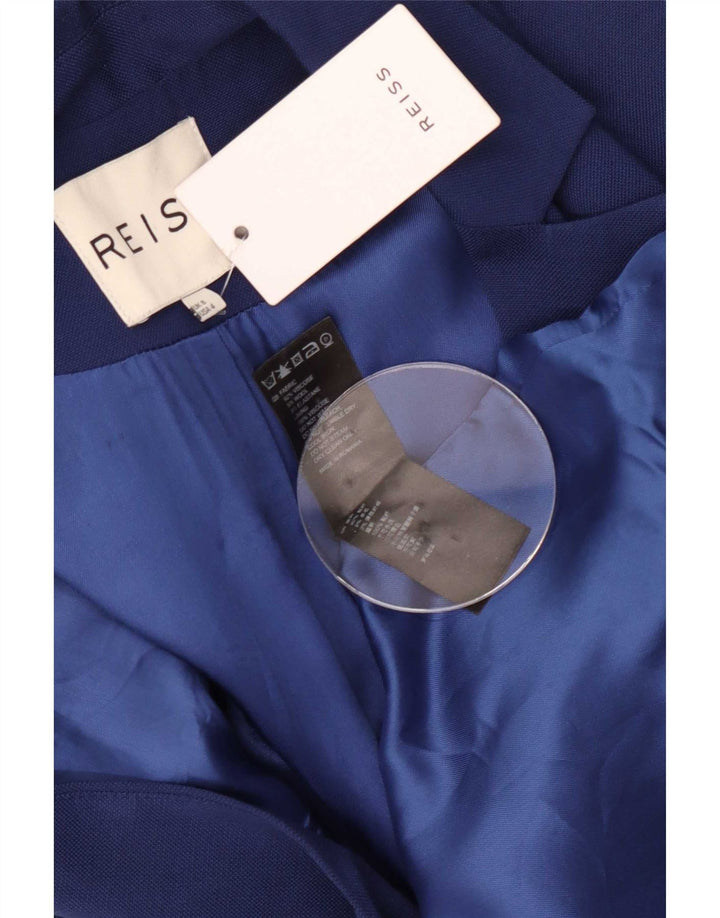 Reiss Womens 1 Button Blazer Jacket UK 8 Small Blue Viscose