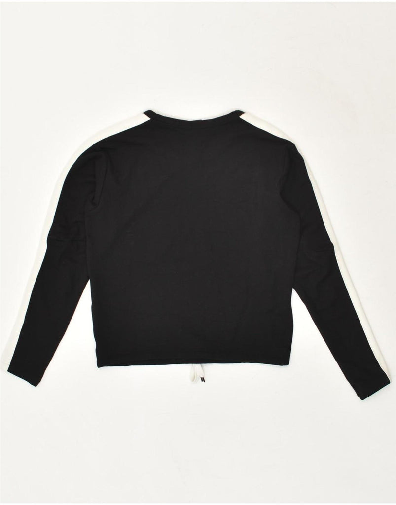 G-STAR Womens Crop Top Long Sleeve UK 10 Small Black Colourblock Cotton Vintage G-Star and Second-Hand G-Star from Messina Hembry 