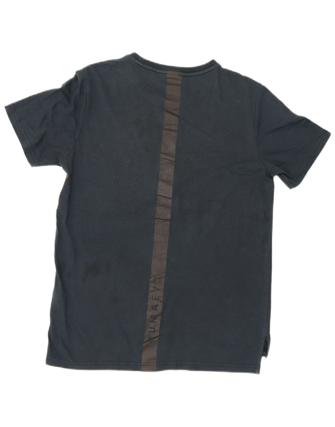 Puma Mens Graphic T-Shirt Top Medium Navy Blue Colourblock Cotton