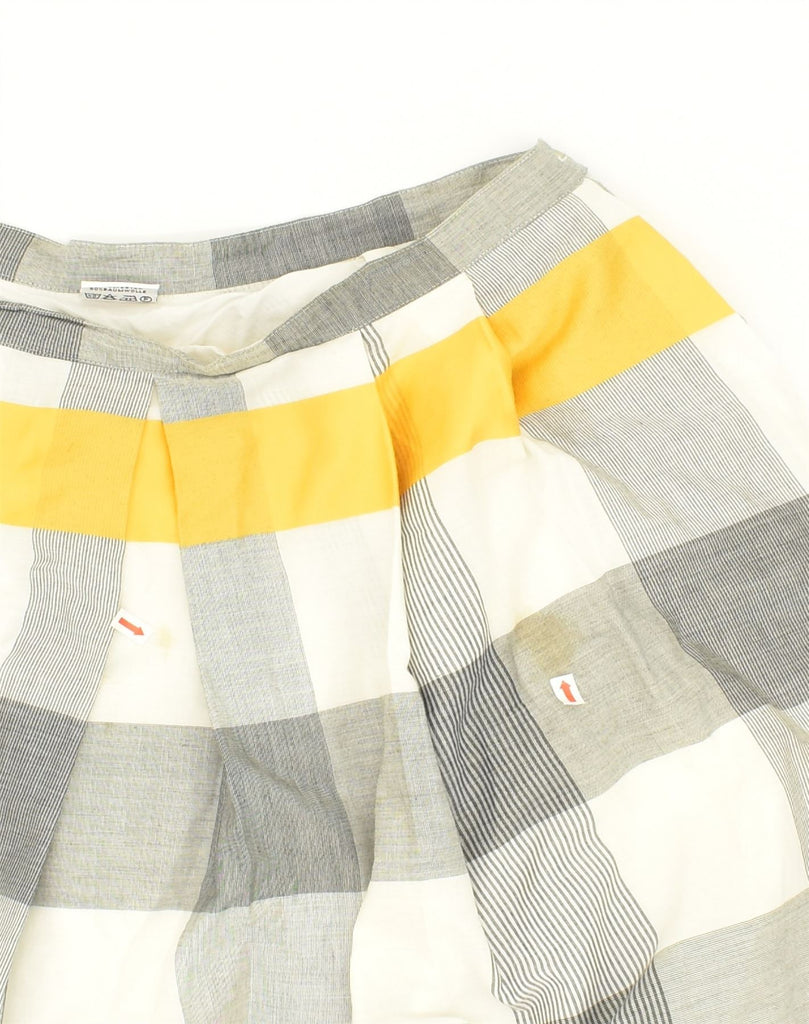 VINTAGE Womens Pleated Skirt IT 44 Medium W30  Grey Check Polyester | Vintage Vintage | Thrift | Second-Hand Vintage | Used Clothing | Messina Hembry 