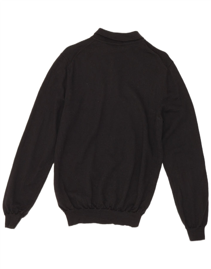 Hugo Boss Mens Polo Neck Jumper Sweater Small Black Virgin Wool