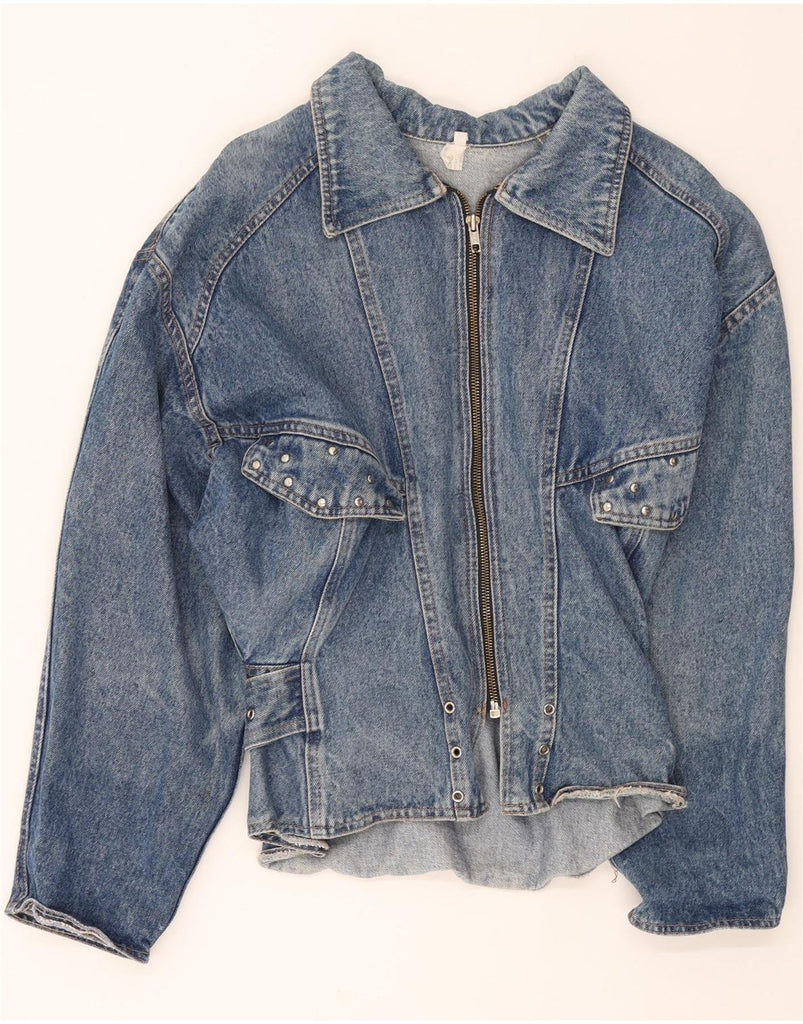 VINTAGE Womens Denim Jacket UK 14 Medium Blue Vintage Vintage and Second-Hand Vintage from Messina Hembry 