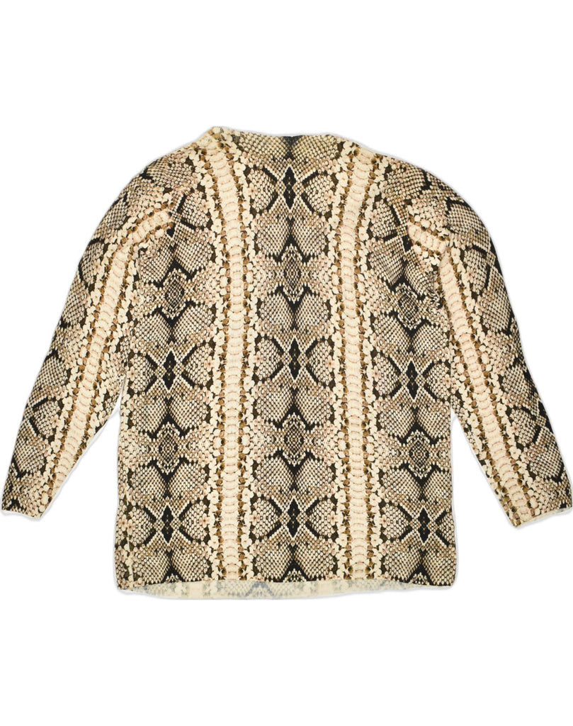 J. CREW Womens Crew Neck Jumper Sweater UK 18 XL Beige Animal Print | Vintage J. Crew | Thrift | Second-Hand J. Crew | Used Clothing | Messina Hembry 