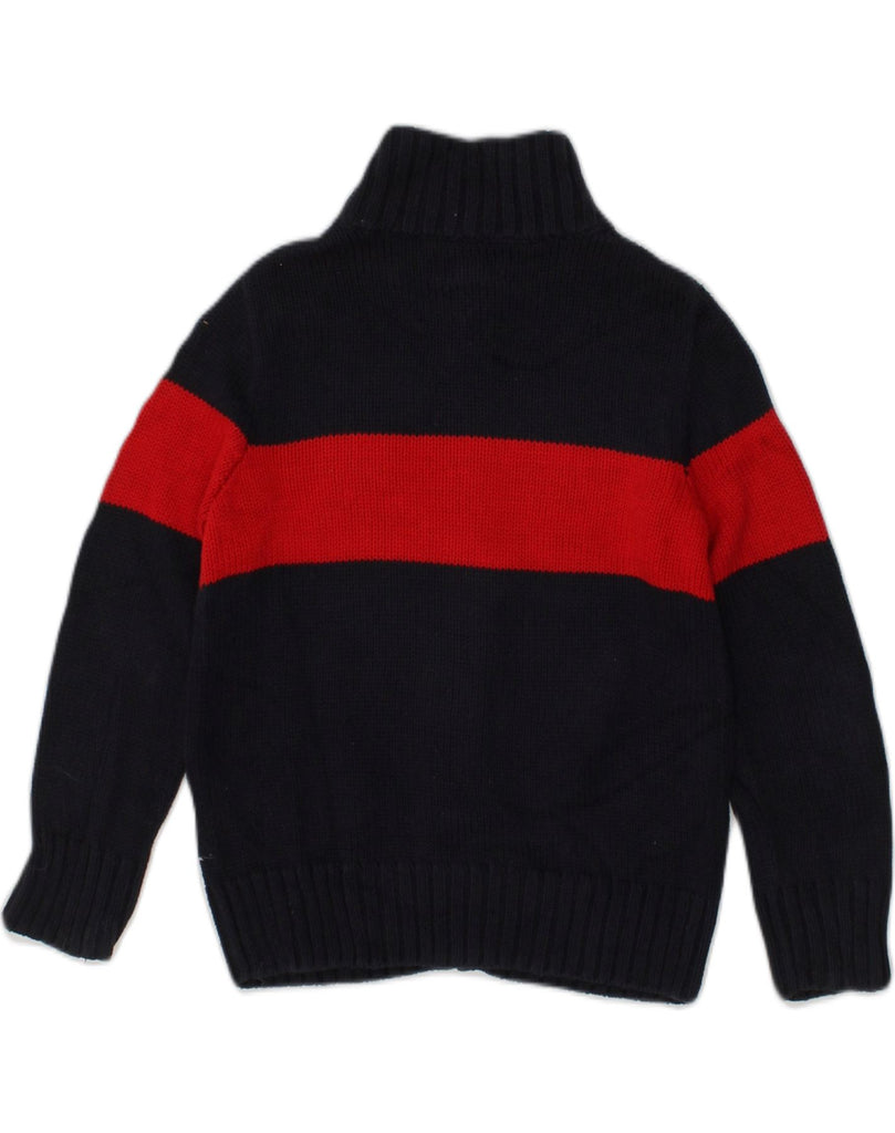 POLO RALPH LAUREN Boys Cardigan Sweater 5-6 Years Navy Blue Striped Cotton | Vintage Polo Ralph Lauren | Thrift | Second-Hand Polo Ralph Lauren | Used Clothing | Messina Hembry 