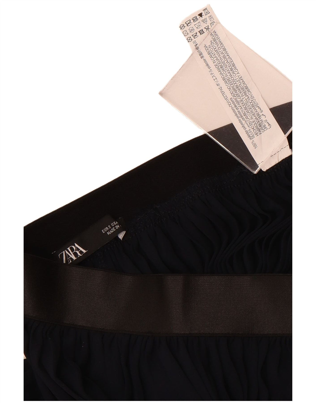 Zara Womens High Waist Harem Trousers Small W26 L21 Navy Blue Polyester