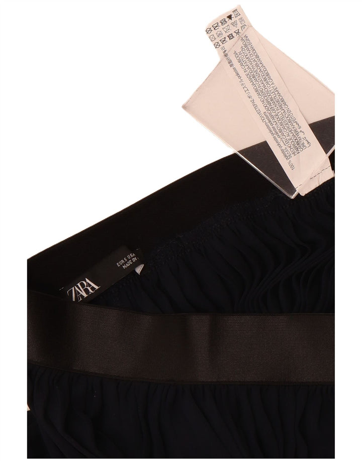 Zara Womens High Waist Harem Trousers Small W26 L21 Navy Blue Polyester