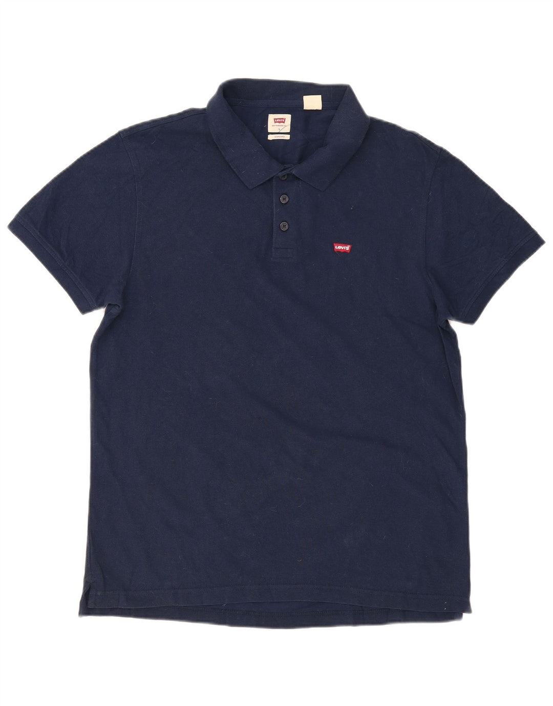 Levi's Mens Standard Fit Polo Shirt Large Navy Blue Cotton