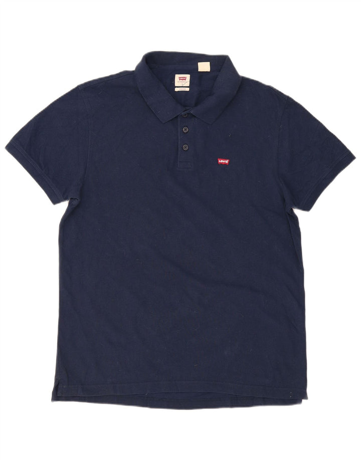 Levi's Mens Standard Fit Polo Shirt Large Navy Blue Cotton