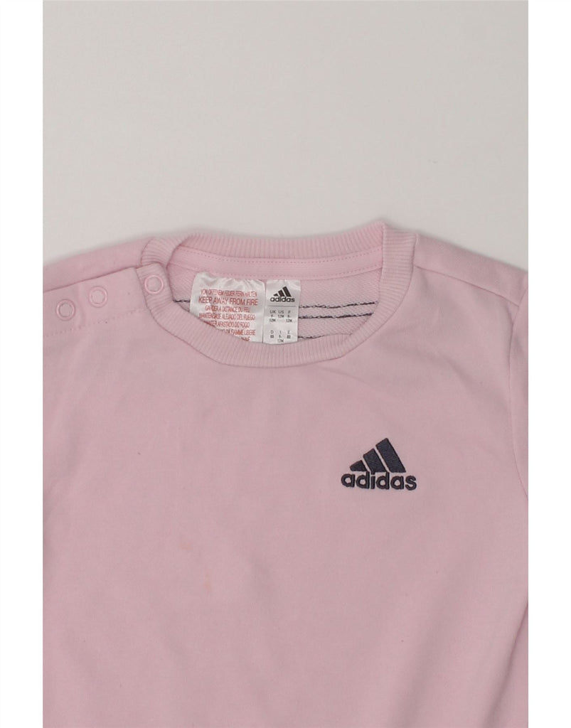 ADIDAS Baby Girls Jumper Dress 9-12 Months Pink Cotton | Vintage Adidas | Thrift | Second-Hand Adidas | Used Clothing | Messina Hembry 