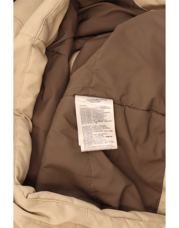 Jack Wolfskin Womens Hooded Parka Jacket UK 14 Medium Beige Polyester