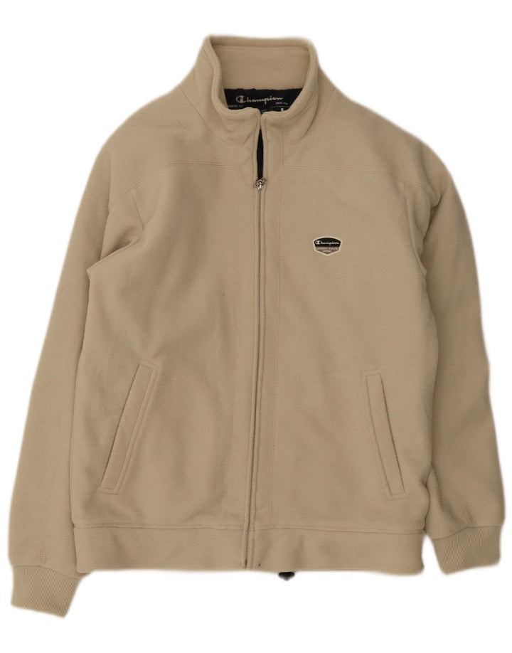 Champion Womens Fleece Jacket UK 16 Large Beige Polyester