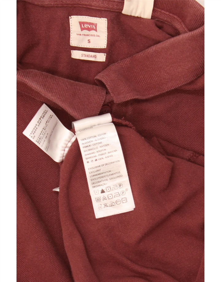 Levi's Mens Standard Polo Shirt Small Maroon Cotton