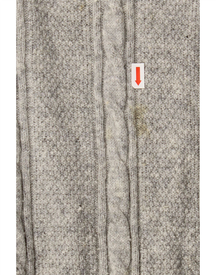 Crew Clothing Mens Zip Neck Jumper Sweater Large Grey Lambswool
