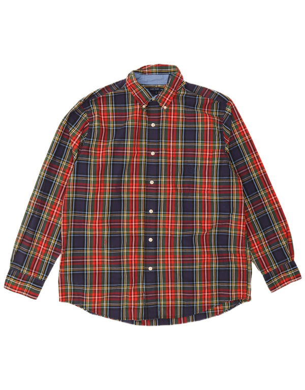 Chaps Mens Shirt Large Multicoloured Plaid Cotton