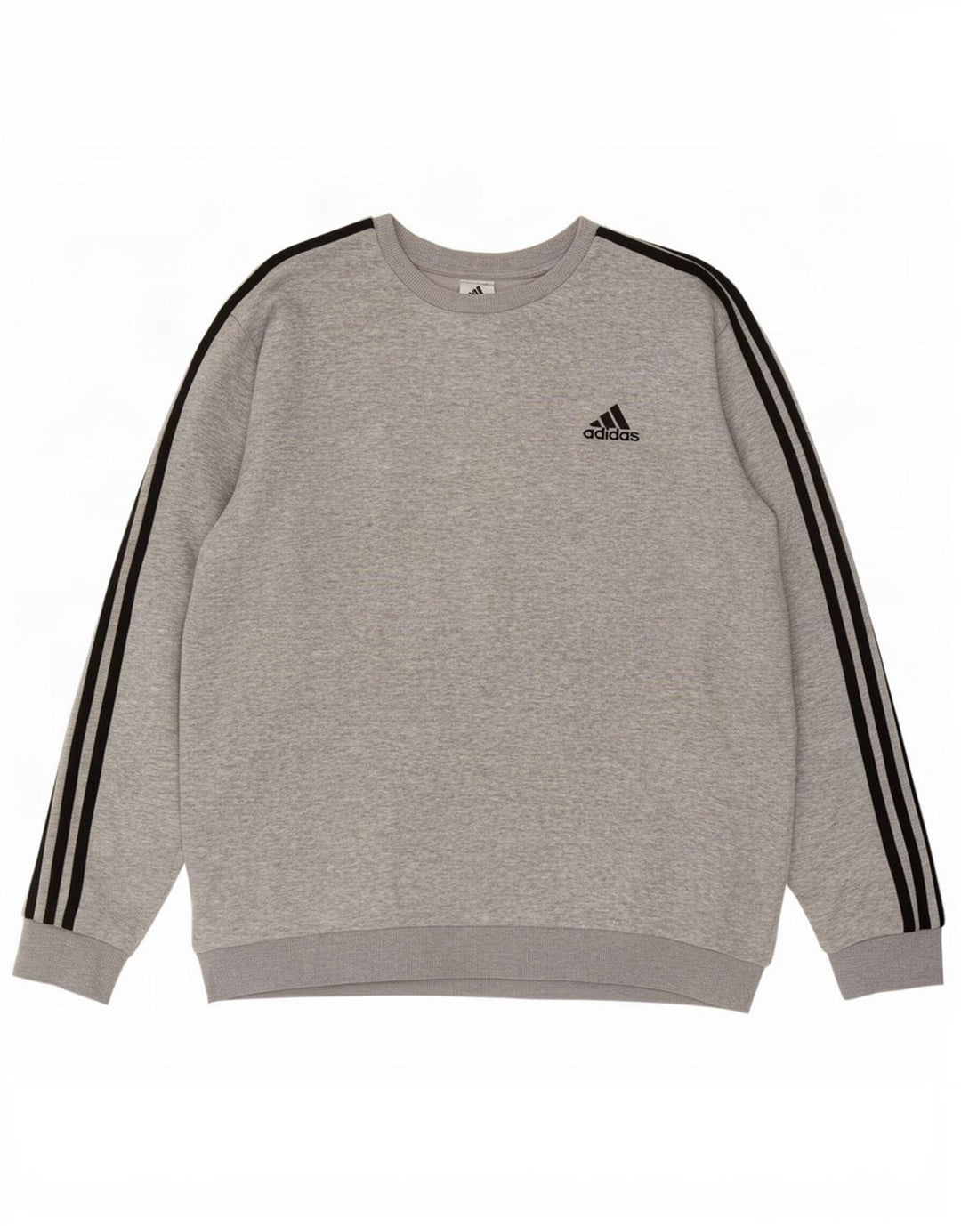 Adidas Mens Sweatshirt Jumper XL Grey Flecked Cotton