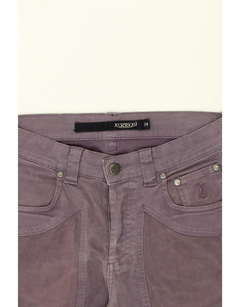 JECKERSON Mens Slim Casual Trousers W30 L32 Purple Cotton Vintage Jeckerson and Second-Hand Jeckerson from Messina Hembry 