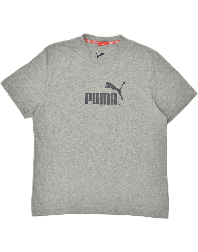 PUMA Mens Graphic T-Shirt Top 2XL Grey Cotton | Vintage Puma | Thrift | Second-Hand Puma | Used Clothing | Messina Hembry 