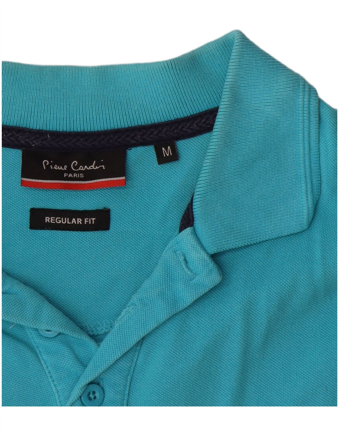 Pierre Cardin Mens Regular Fit Polo Shirt Medium Blue Colourblock Cotton