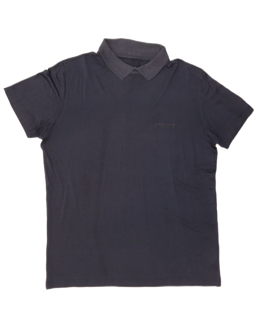 GIORGIO ARMANI Mens Polo Shirt IT 50 Medium Navy Blue Silk