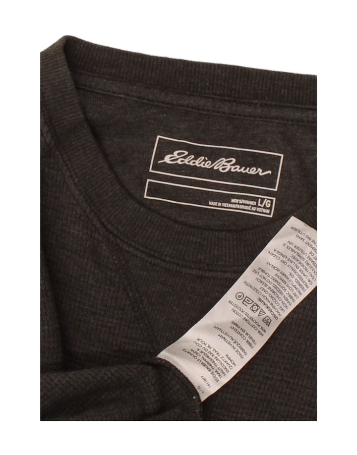 EDDIE BAUER Mens Top Long Sleeve Large Grey Cotton Vintage Eddie Bauer and Second-Hand Eddie Bauer from Messina Hembry 