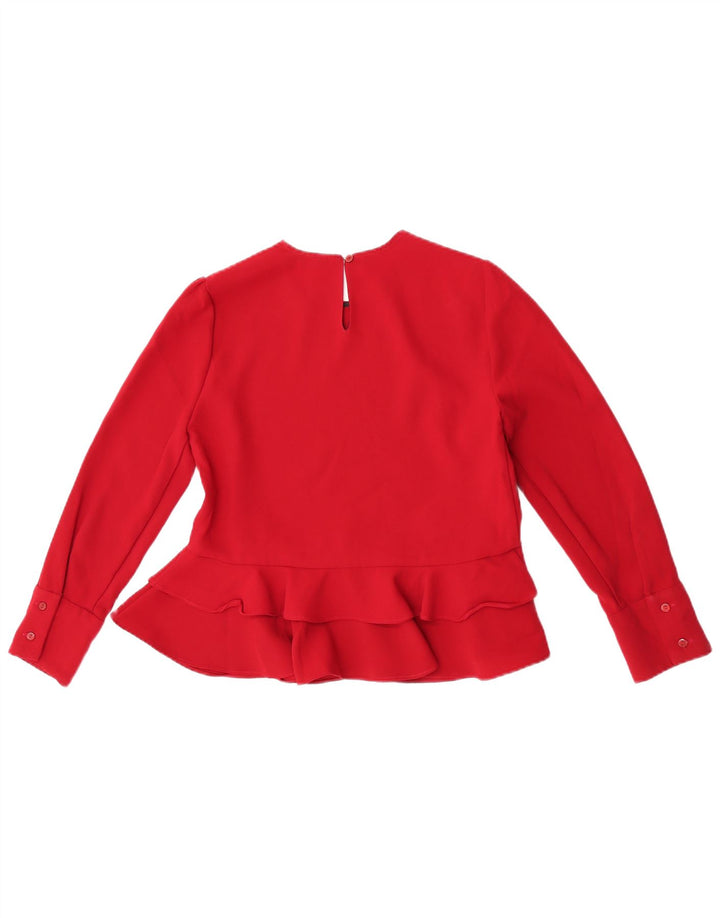 Zara Womens Long Sleeve Blouse Top UK 12 Medium Red