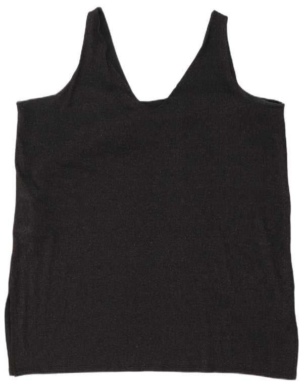 Marks & Spencer Womens Sleeveless Tunic Dress UK 24 4XL Black Polyester
