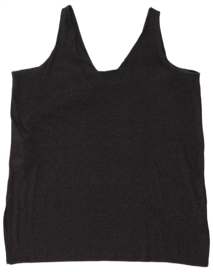 Marks & Spencer Womens Sleeveless Tunic Dress UK 24 4XL Black Polyester