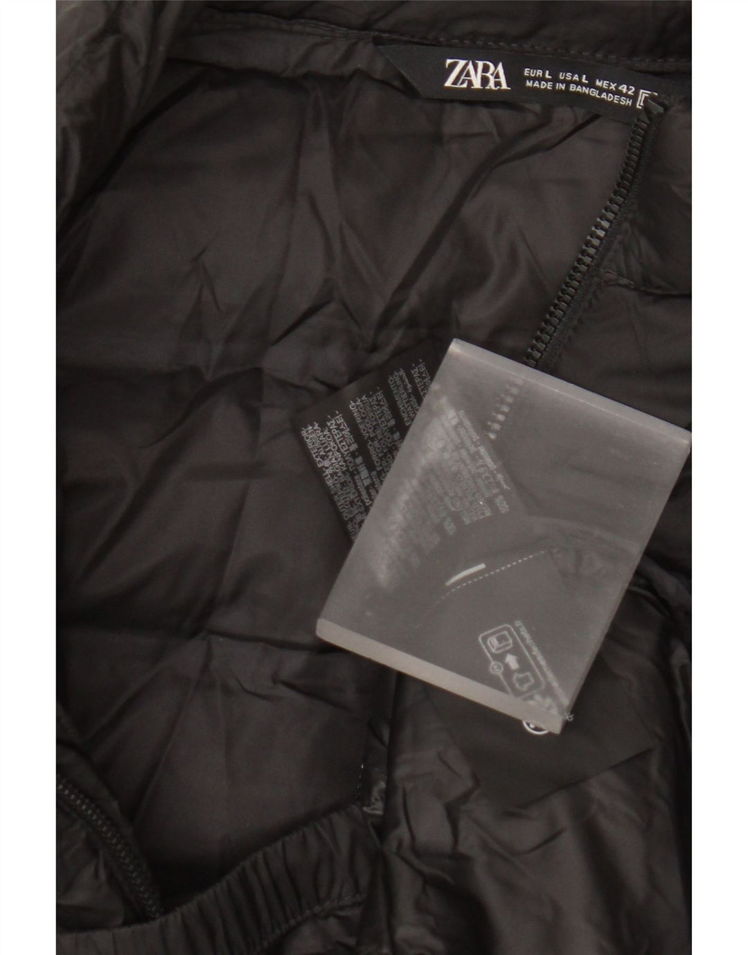 Zara Womens Padded Gilet UK 16 Large Black Polyester