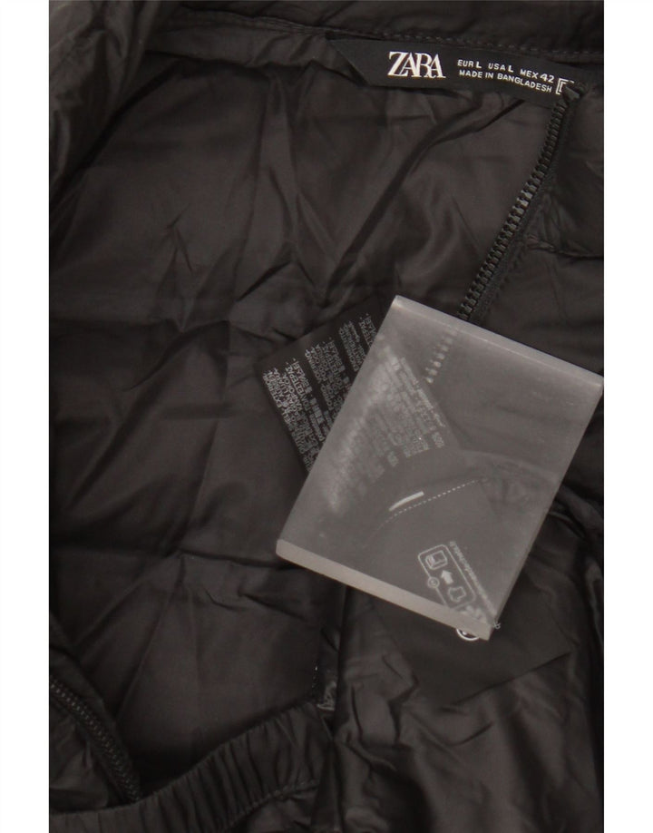 Zara Womens Padded Gilet UK 16 Large Black Polyester