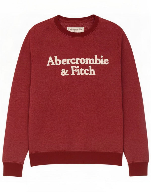 Abercrombie & Fitch Womens Graphic Sweatshirt Jumper UK 10 Small Maroon