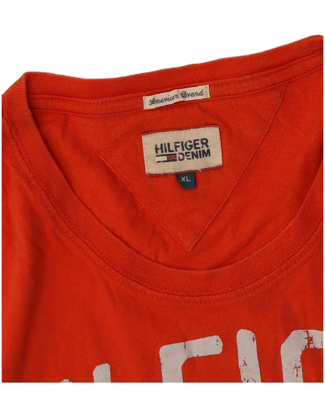 Tommy Hilfiger Mens Graphic T-Shirt Top XL Orange