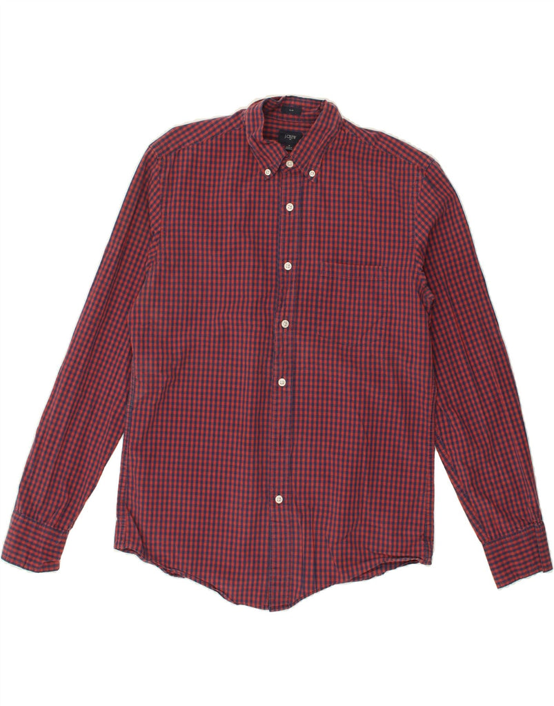 J. CREW Mens Slim Fit Shirt Medium Burgundy Check Cotton | Vintage J. Crew | Thrift | Second-Hand J. Crew | Used Clothing | Messina Hembry 