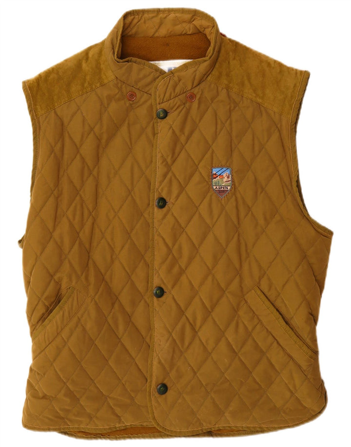 CASUCCI Mens Quilted Gilet UK 40 Large Beige