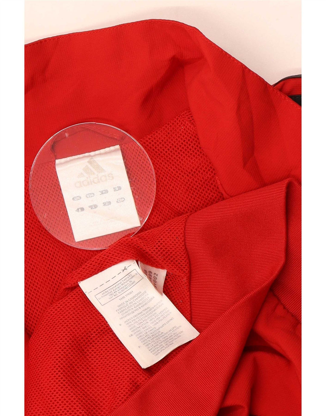 Adidas Mens Tracksuit Top Jacket Medium Red Colourblock Polyester