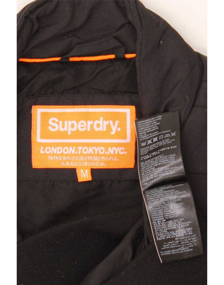 Superdry Mens Padded Jacket UK 38 Medium Black Nylon