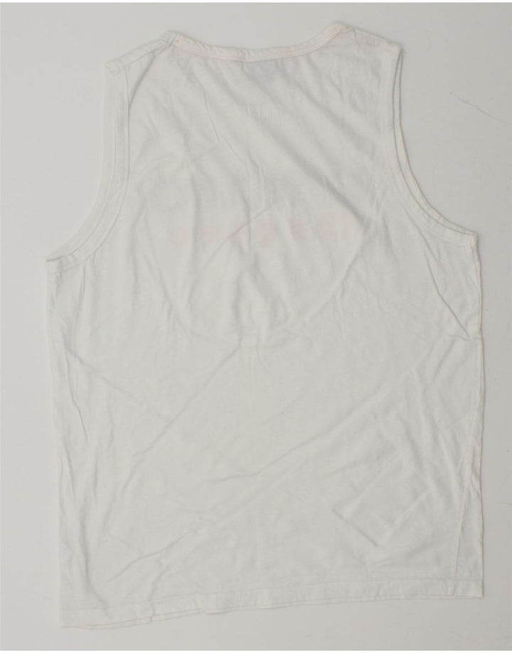 UMBRO Mens Graphic Vest Top 2XL White Cotton Vintage Umbro and Second-Hand Umbro from Messina Hembry 