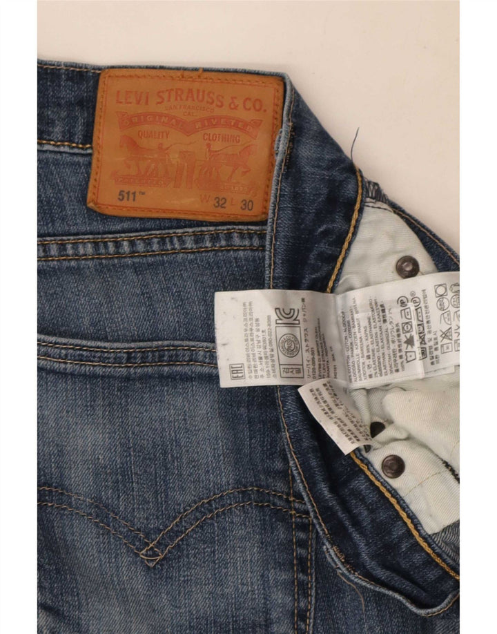 Levi's Mens 511 Distressed Slim Jeans W32 L30 Blue Cotton