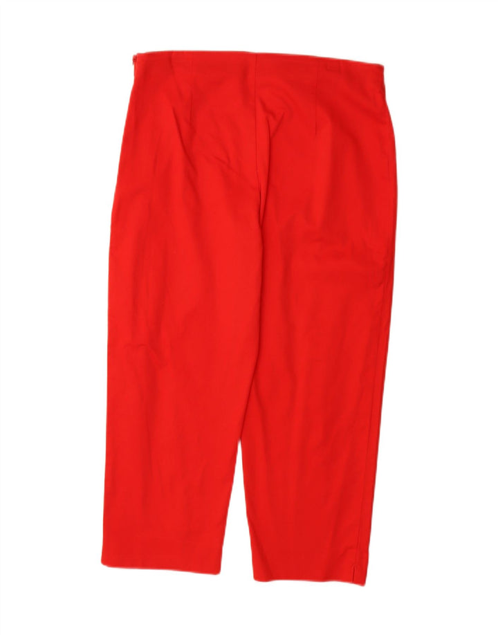 Marks & Spencer Womens Cropped Trousers UK 12 Medium W30 L24 Red Cotton