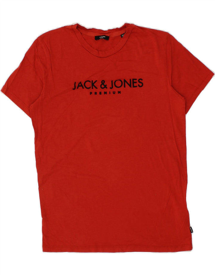 JACK & JONES Mens Graphic T-Shirt Top Large Red Cotton Vintage Jack & Jones and Second-Hand Jack & Jones from Messina Hembry 
