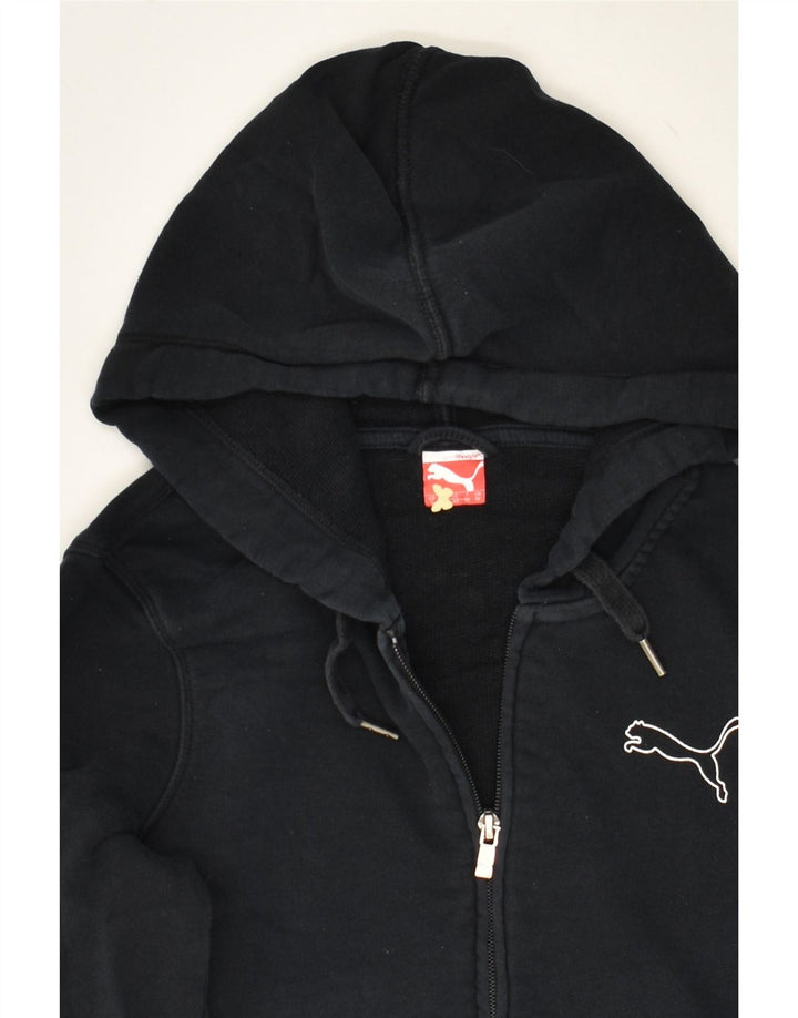 PUMA Womens Zip Hoodie Sweater UK 10 Small Navy Blue Vintage Puma and Second-Hand Puma from Messina Hembry 