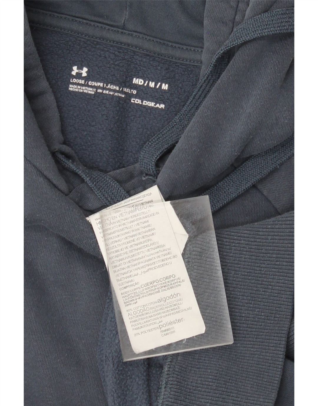 Under Armour Mens Hoodie Jumper Medium Navy Blue Cotton