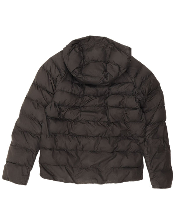 Nike Girls Hooded Padded Jacket 13-14 Years XL Black Polyester