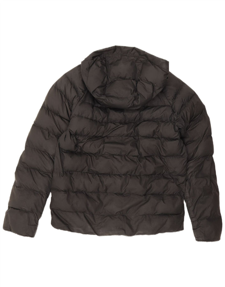 Nike Girls Hooded Padded Jacket 13-14 Years XL Black Polyester
